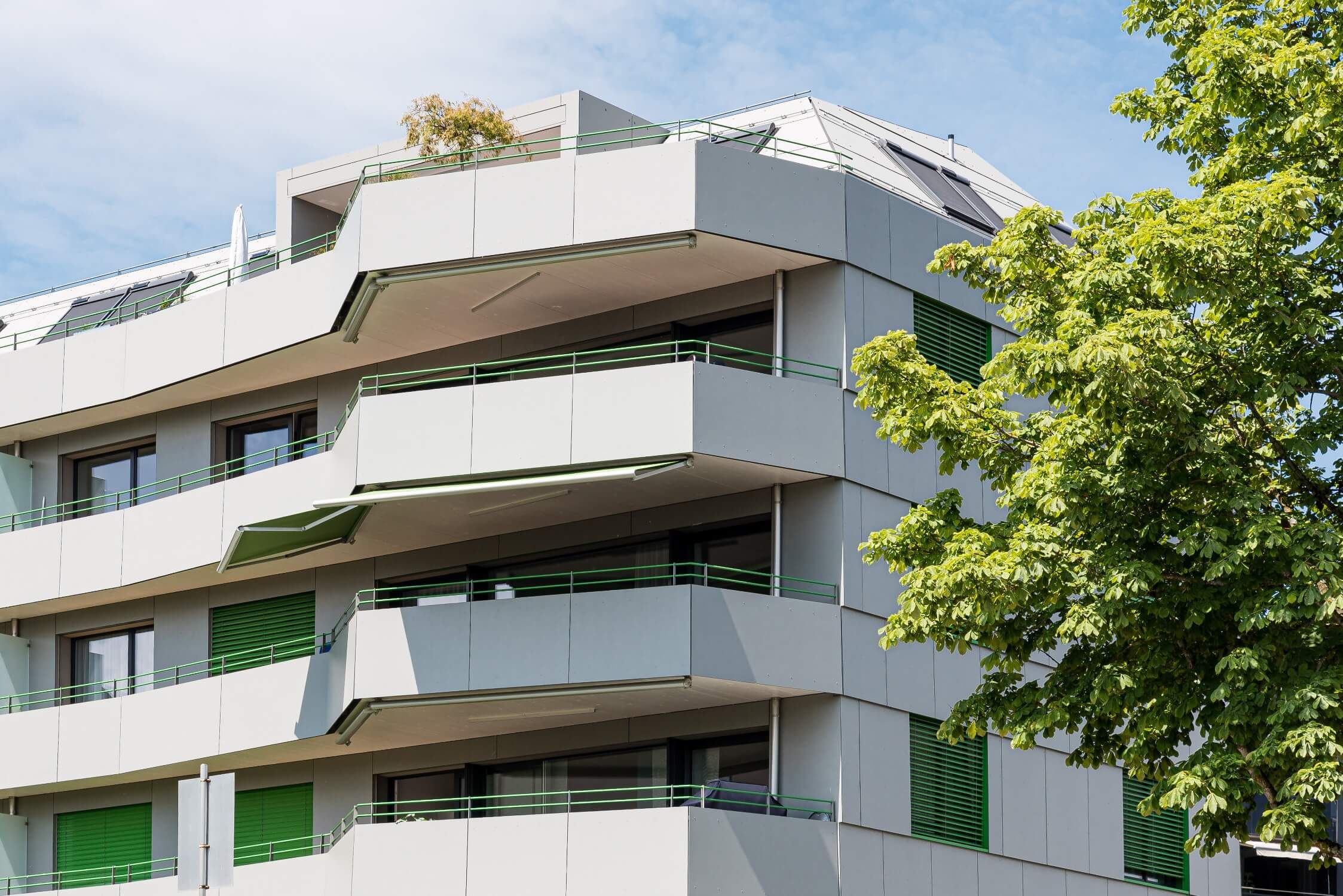 Perspektive, Mehrfamilienhaus Gallusstrasse, Engelburg SG, Ostschweiz. Architektur