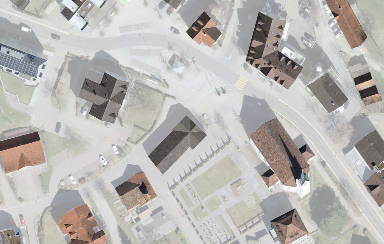 Situation, Haus am Dorfplatz, Engelburg SG, Ostschweiz
